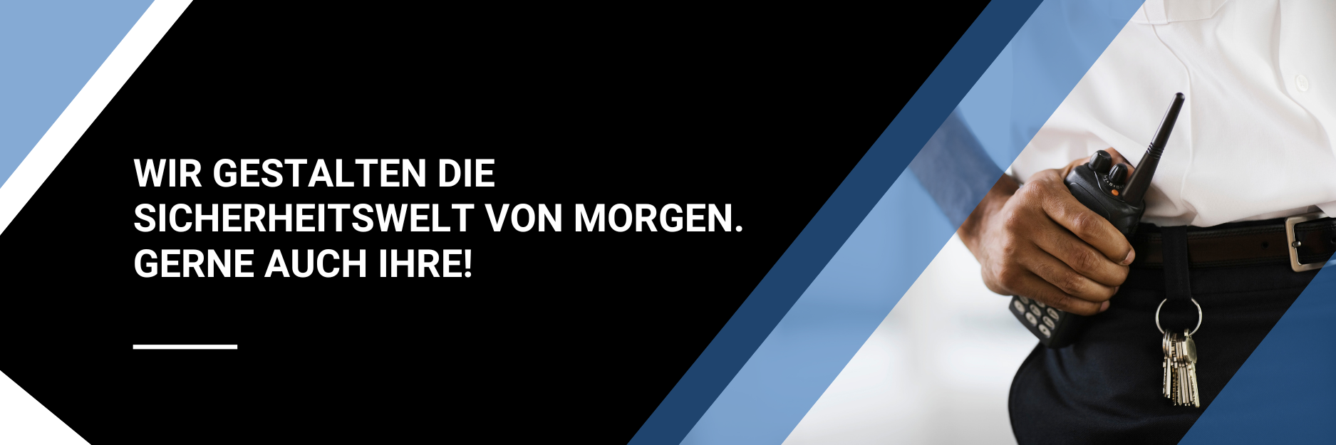 Sicherheitsmitarbeiter mit Funkgerät